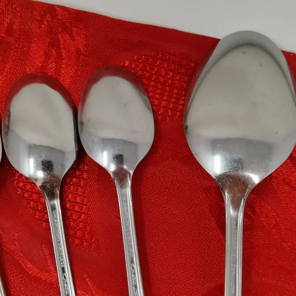 6+1X LH Tsp Friendship Oneida Wm Rogers Stainless Long Handle Tea Malt Spoons